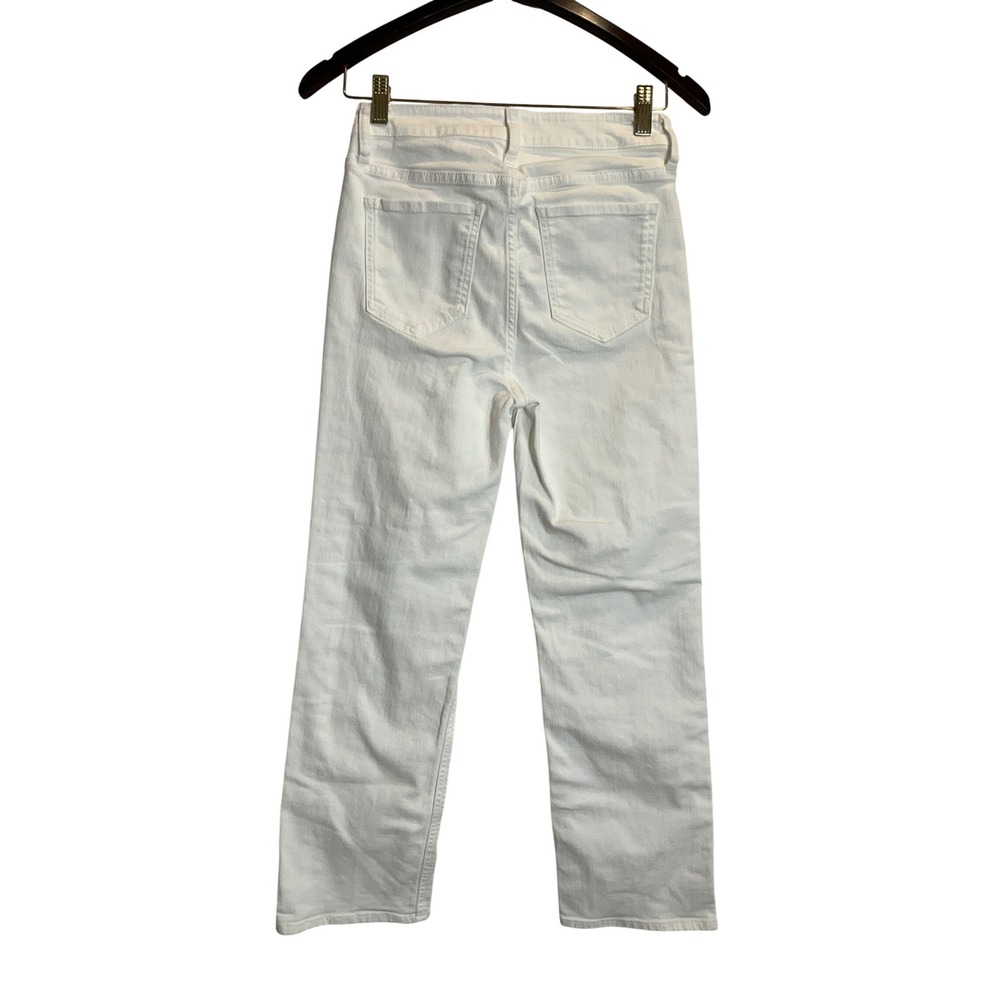 Quince Bella Jeans High Wasted Stretch Straight Cloud White Denim Summer 26 - Picture 3 of 6